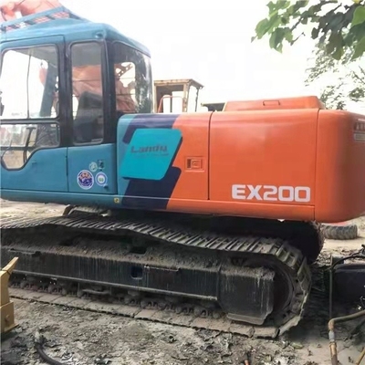 ヒタチEX200 クローラー掘削機 低作業時間 0-2000 と YUCHAI エンジン 準備
