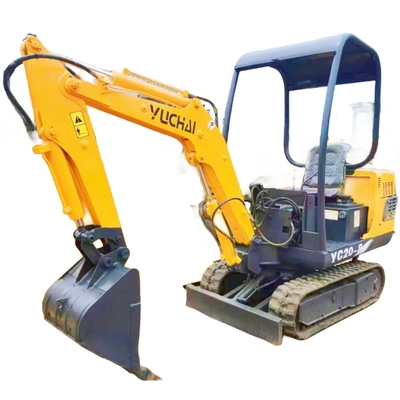 20KW Yuchai YC20-8 ミニ掘削機 2トン 低作業時間 0-2000 クローラー掘削機